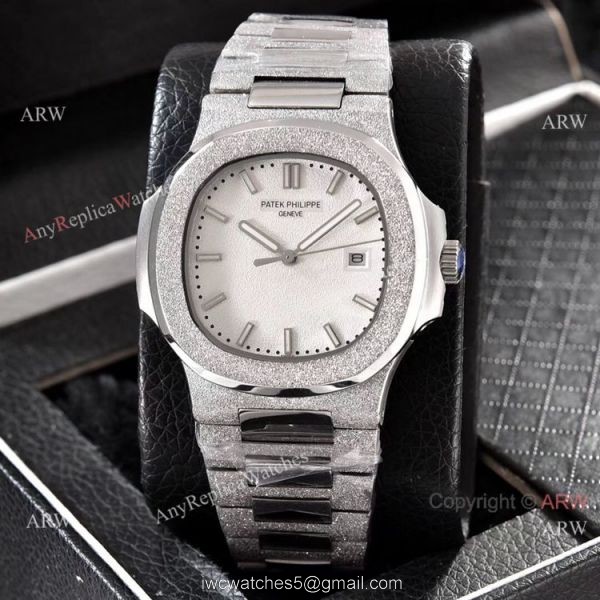 Replica Patek Philippe Frosted Gold Watch Black Frosted Dial 40mm 3