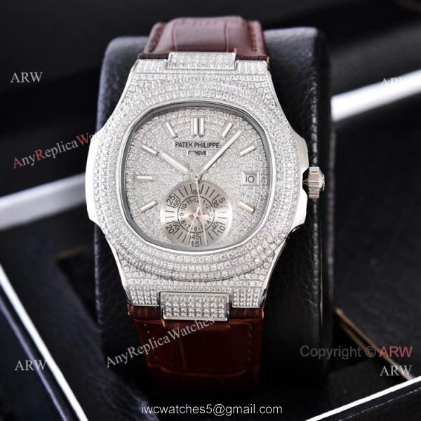 Luxury Replica Patek Philippe Nautilus Iced Out Watches Automatic 3