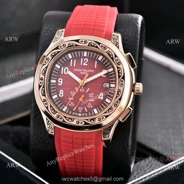Copy Patek Philippe Aquanaut VK Chronograph Watches Rose Gold Engraving 3