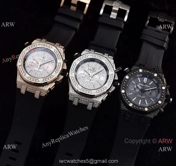 Audemars Piguet Royal Oak Offshore Diver Iced Out Watches Rubber Strap 3