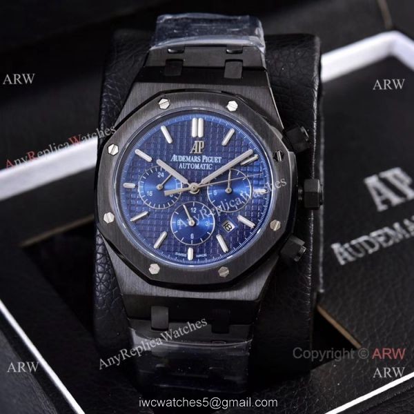 Knockoff Audemars Piguet Royal Oak 41mm Watches Gray Dial Blue Subdials 3