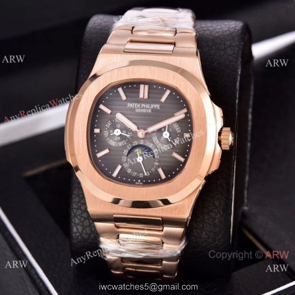 Knockoff Patek Philippe Nautilus Moon Phase Watches 40mm Rose Gold 3