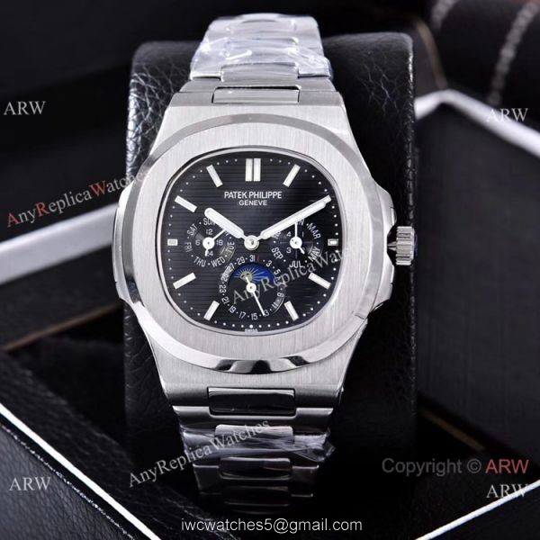 Knockoff Patek Philippe Nautilus Moon Phase 40mm Watches Stainless Steel Brown Dial 3