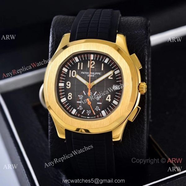 Best Replica Patek Philippe Red Gradient Dial Red Rubber Strap Watches VK Quartz 3