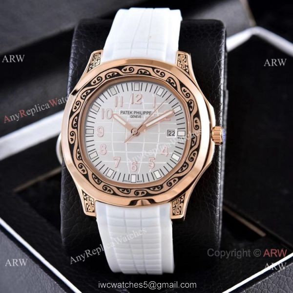 Clone Patek Philippe Aquanaut Rose Gold Engraving Watches Vintage Model 3
