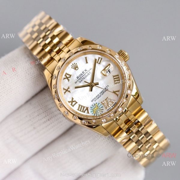 Swiss Copy Rolex Oyster Perpetual Datejust 31 Yellow Gold Jubilee Watch 3