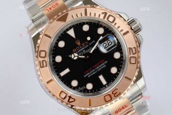 EW Factory Rolex Yacht Master Copy Watch 3235 Movement 904l Two Tone Rose Gold 3