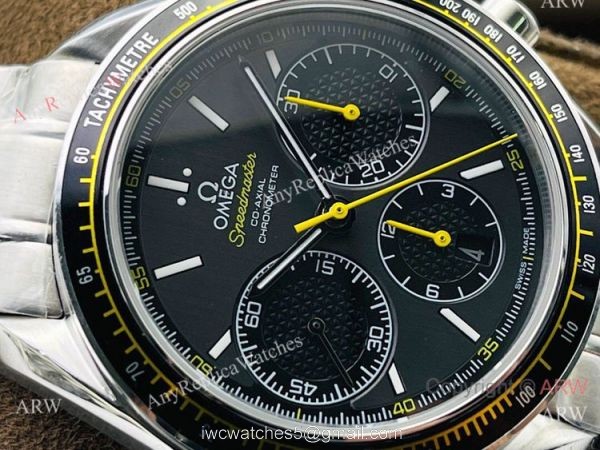TW Factory Replica Omega Speedmaster 7750 Watch Black and Yellow 3