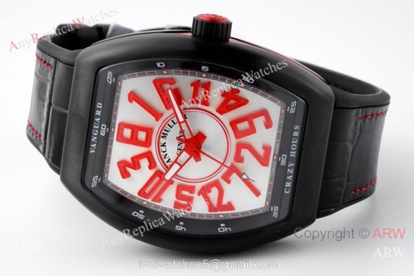 ABF Swiss Grade Franck Muller Vanguard V45 CRAZY HOUR Watch All Black 3