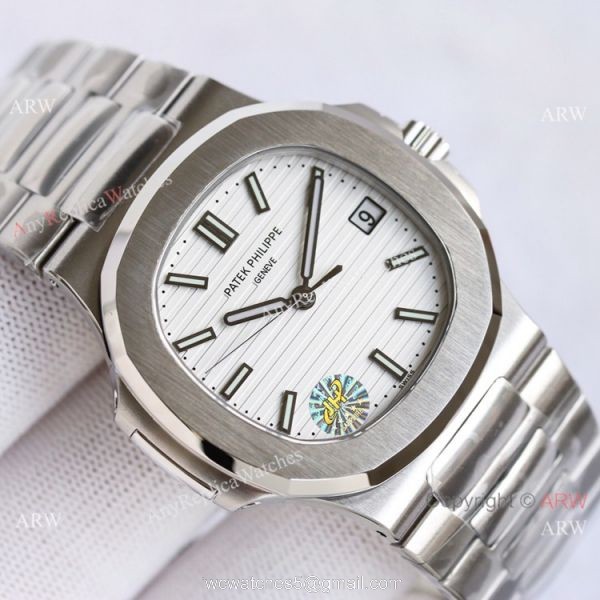 Swiss Grade Patek Philippe Nautilus PPF Factory Cal324 Watch Stainless Steel White Dial 3