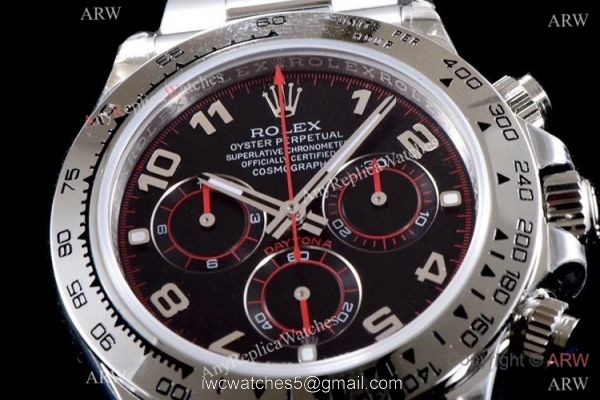 Best 1:1 Swiss 4130 Rolex Daytona JH Chronograph Copy Watch Black Arabic 3