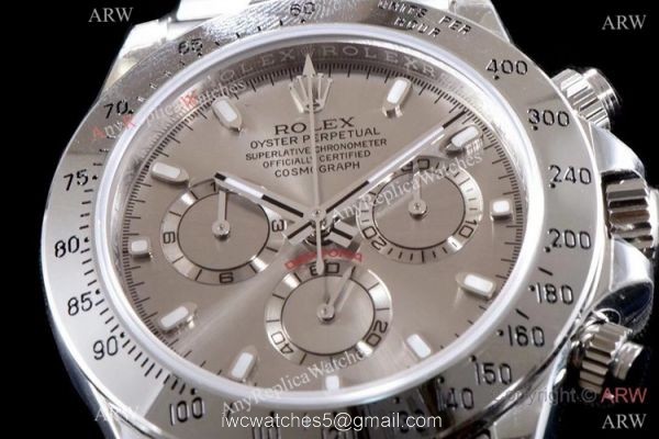 Best 1:1 Rolex Daytona JH Factory Swiss 4130 Chronograph Watch Copy Gray Face 3