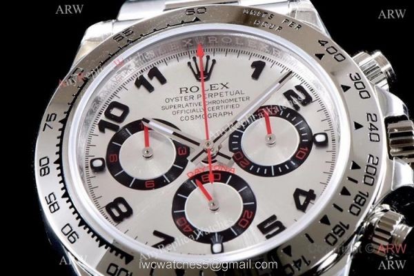Best 1:1 JH Factory Swiss 4130 Rolex Daytona Watch Silver Arabic Stainless Steel 3