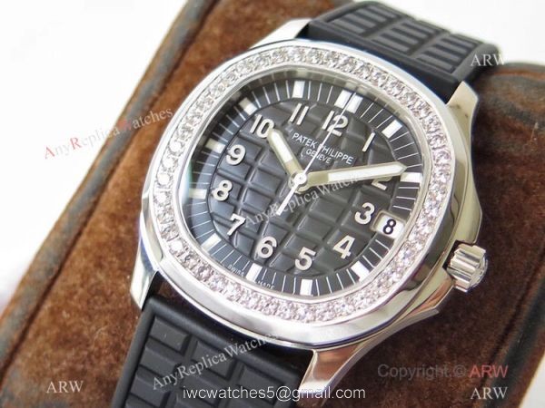 PPF Patek Philippe Aquanaut 324 Automatic Watch Diamond Dial Black Rubber Strap 3