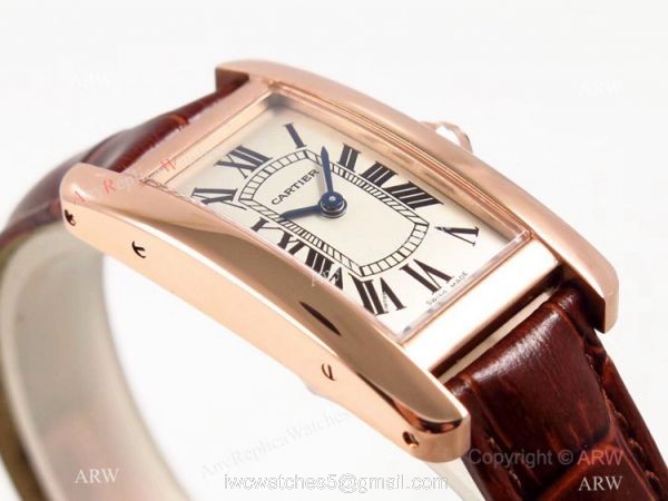 Grade 1A Replica Cartier Tank Americaine Quartz Watch Rose Gold Women 3