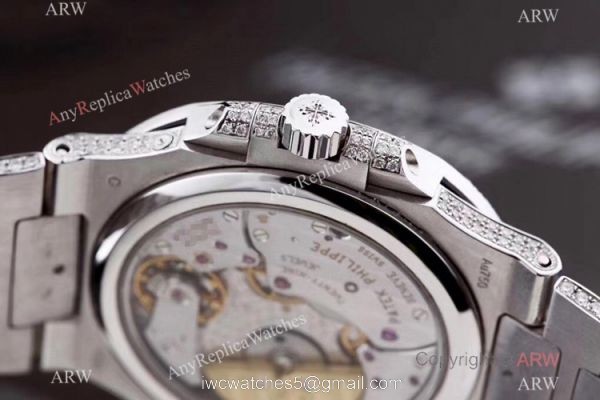 Iced Out Patek Philippe Nautilus Moon Phase Power Reserve 5712 Watch Swiss Grade Watch 3