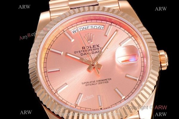 (GM) AAA Copy Rolex Oyster Perpetual Day Date 40 ETA2836 Watch Champagne Face 3