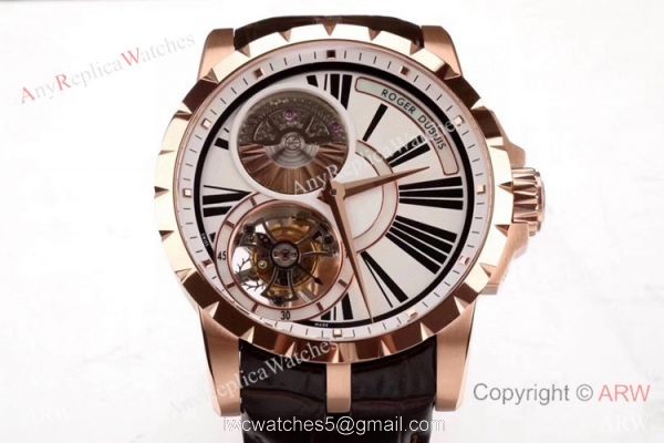 Swiss Copy Roger Dubuis Excalibur Tourbillon RDDBEX0216 Watch Rose Gold 3