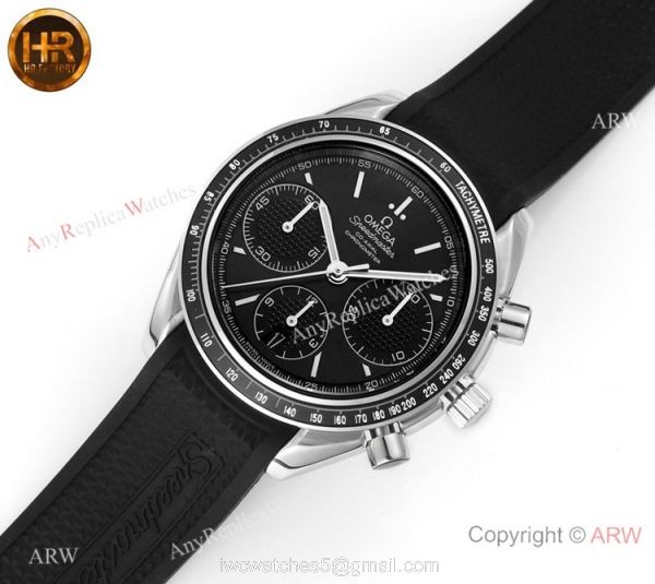 HRF Replica Omega Speedmaster Racing Co-Axial Black Dial Watch Cal.3330 Movement 3