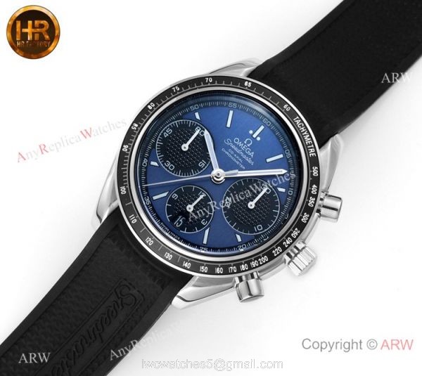 HRF Swiss Replica Omega Speedmaster Racing Chronograph Watch Blue Dial 3