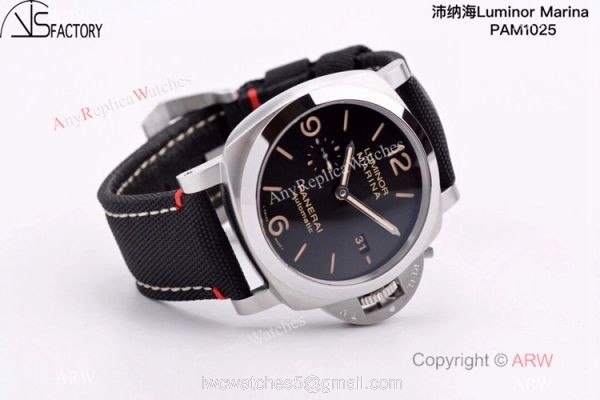 Panerai Luminor Marina PAM 1025 VSF 1:1 Best Edition Black Dial Black Canvas Strap Watch 3