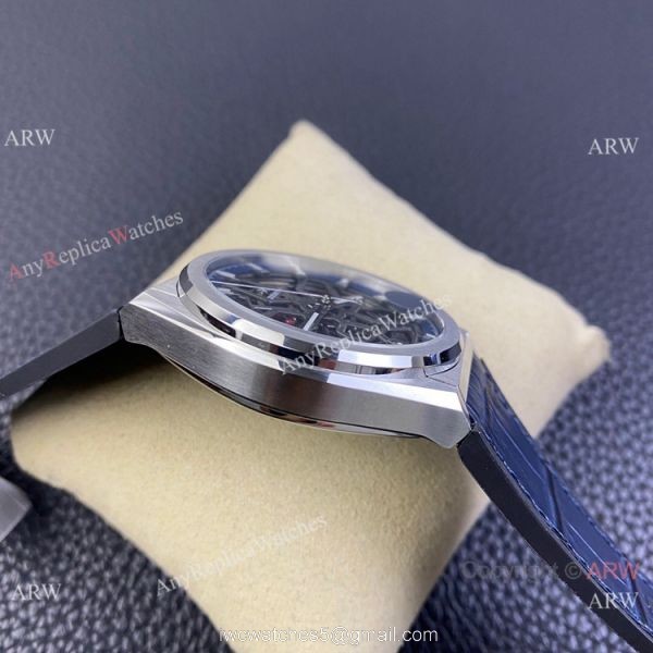 LF Factory Zenith Defy classic Skeleton Watch Blue Gummy Strap 3