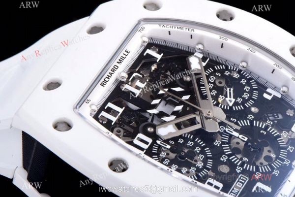 KV Factory 1:1 Best Replica Richard Mille RM011 White Ghost Limited Edition Watch 3