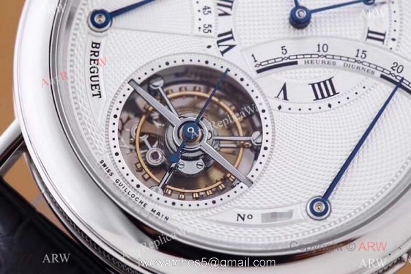 Swiss Replica Breguet Classique Tourbillon Power Reserve White Dial Watch 3657PT 3