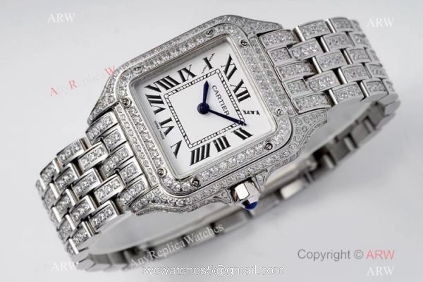 AC Factory Swiss Copy Panthere De Cartier Watch Iced Out Cartier 3