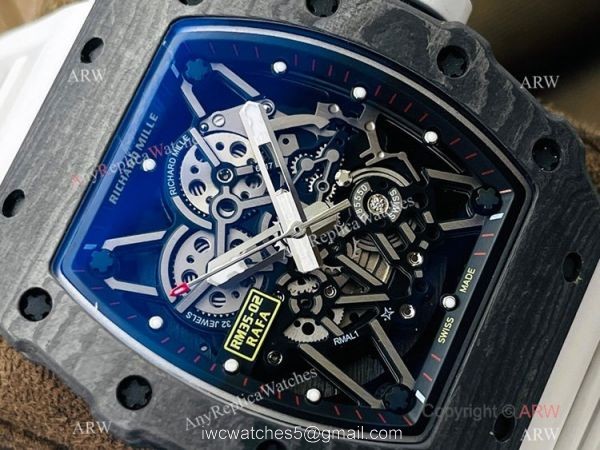 RM Factory 1:1 Replica Richard Mille RM35-02 Rafael Nadal Watch NTPT Case White Rubber Strap 3