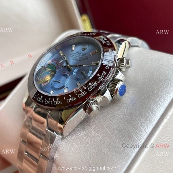 New Style Rolex Daytona Ice Blue Diamond Markers Watch 40mm 3