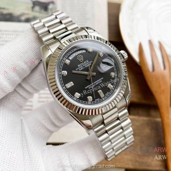 Replica Rolex Day Date President 40mm Watches Red Diamond Dial 3