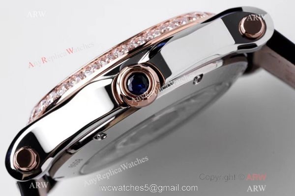 AF Factory Chopard Happy Sport 36mm Watch Black Leather Strap 3