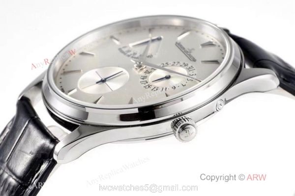 ZF Jaeger-LeCoultre Master Ultra Thin Power Reserve Watch Silver Dial 3