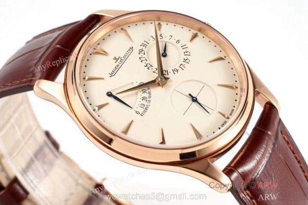 ZF Jaeger-LeCoultre Master Ultra Thin Power Reserve Rose Gold Watch Swiss Replica Watches 3