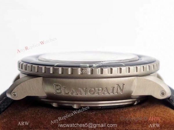 ZF Factory Swiss Replica Blancpain Fifty Fathoms Watch Blue Dial Leather Strap 3