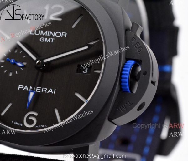 2021 New! VSF Swiss Panerai Luminor GMT Bucherer Blue PAM 1176 Watch Ceramic Case 3