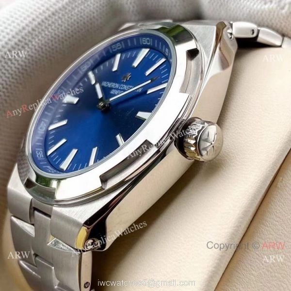 Copy Vacheron Constantin Geneve Overseas Rhodium Grey Stainless Steel Watches with No Date 3