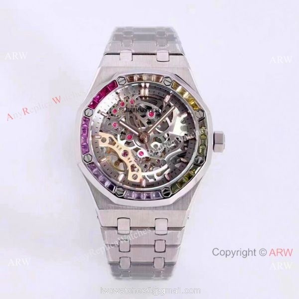 New Copy Audemars Piguet Royal Oak Skeleton Dial Watches Women 37mm 3