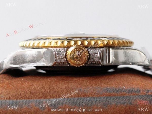 (ROF) AAA Replica Rolex Submariner Custom Luxury Watch Two Tone Royal blue Dial with Diamonds 3