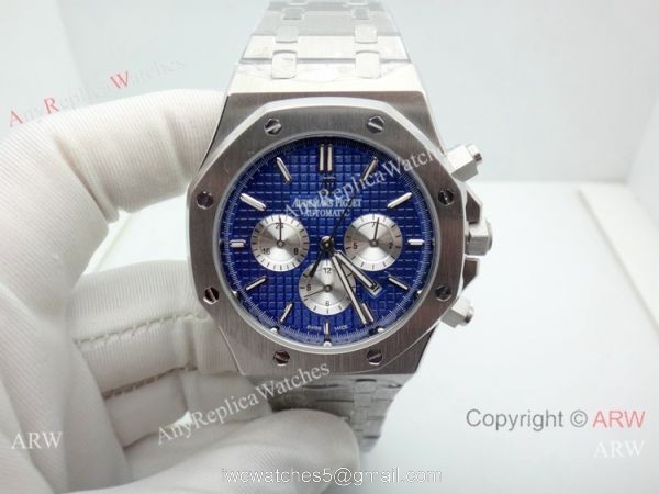 Best Replica Audemars Piguet Royal Oak Blue Chronograph Watch 41mm 3