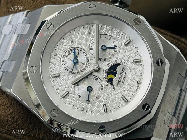 TW factory Copy Audemars Piguet Royal Oak Moon Perpetual Calendar Watch 41mm White Dial 3