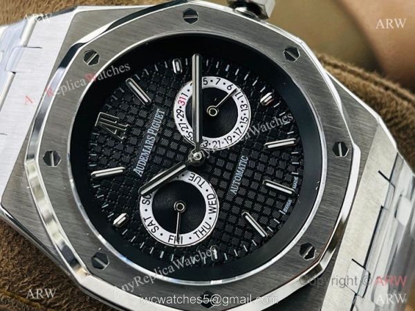 TW factory Copy Audemars Piguet Annual Calendar Watch 41mm Stainless Steel Black Dial 3
