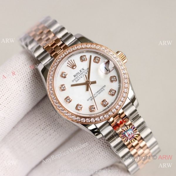 TR Factory 904L Swiss Rolex Datejust 31mm Lady Watch Gray Diamond Dial 3