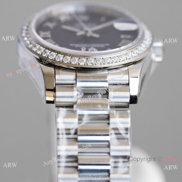 TR Factory Copy Rolex Datejust 31mm Watch President Stainless Steel Purple Dial 3