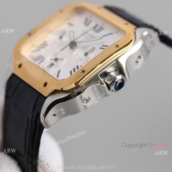 JH Swiss Grade Cartier Santos de Cartier Chronograph Two Tone Watch 2021 New! 3