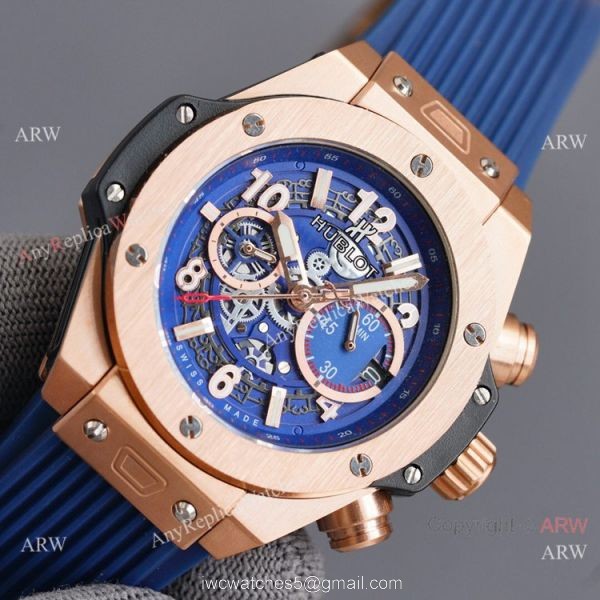 Luxury Copy Hublot Big Bang Unico Black Blue Watches 3