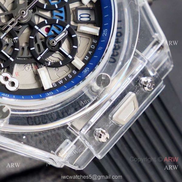 2021 New Hublot Unico Sapphire Chronograph Watch Blue Inner 3