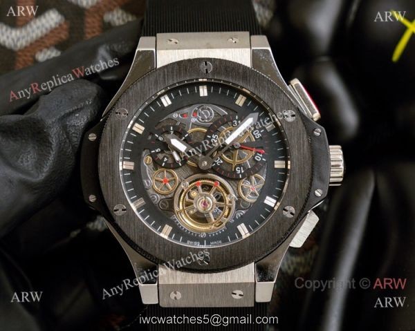2021 Copy Hublot Big Bang Tourbillon 45mm Watches Stainless Steel 3