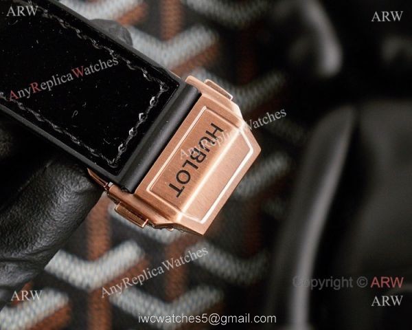 New Replica Hublot Iced Out Rose Gold Sang Bleu Watches 45mm 3